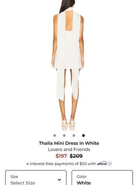 Lovers + Friends White Mini Dress with Open Back Ties